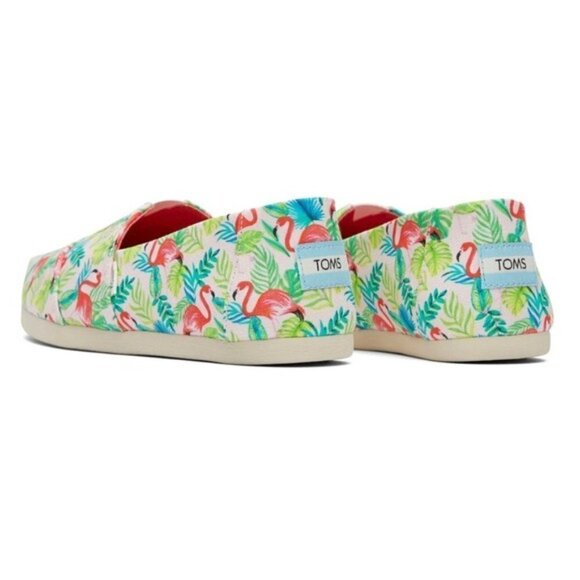 NIB Toms x Paper Source Alpargata Slip-On Sz 9 Pink Flamingos - Picture 7 of 13
